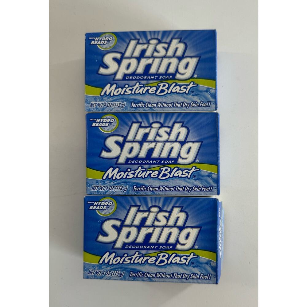 Irish Spring Deodorant Soap Moisture Blast with Hydro beads lot of 3